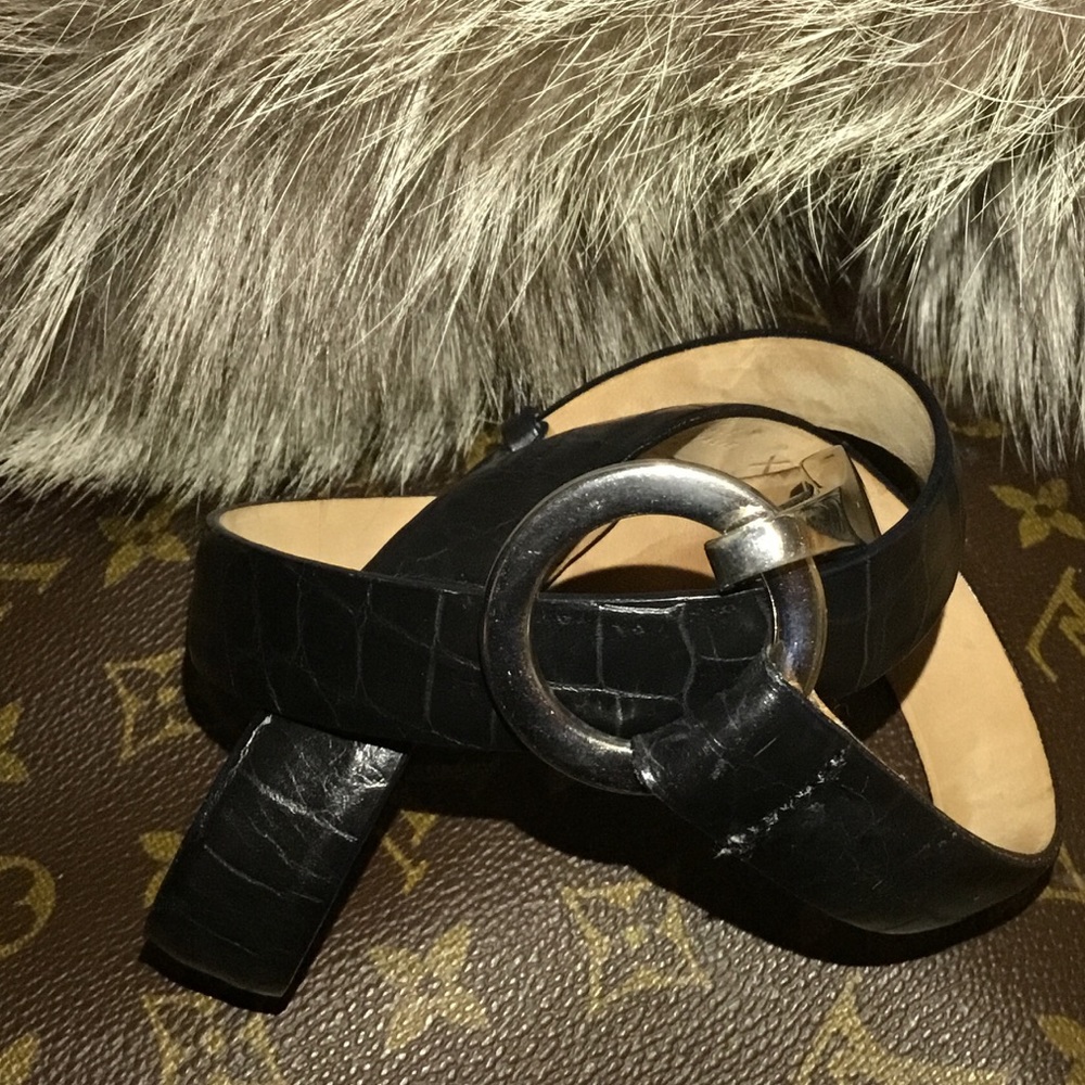 TALBOT CROCODILE ITALIAN LEATHER BELT